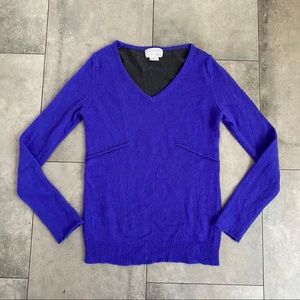 M.Patmos v neck colorblock cashmere sweater purple